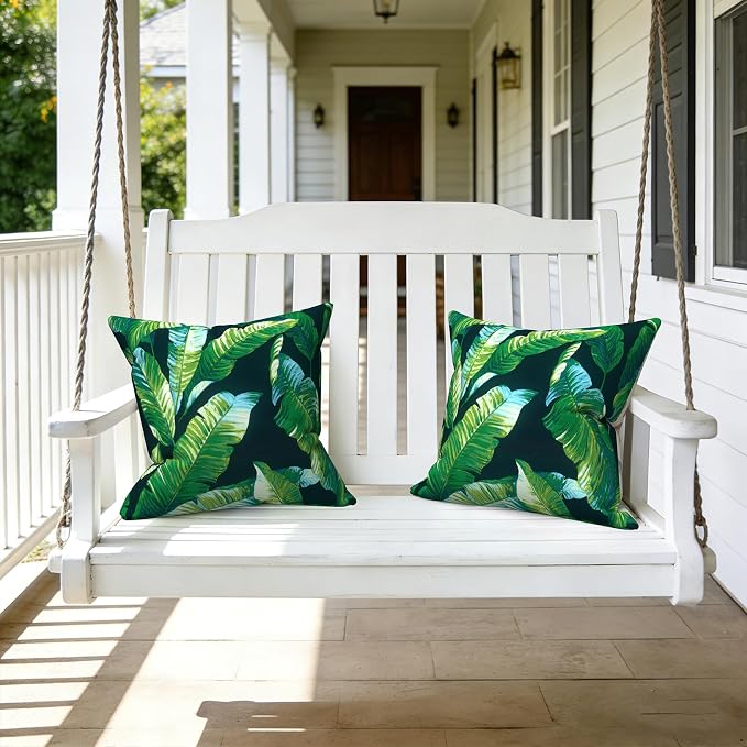 LVTXIII Outdoor Throw Pillows, Decorative Throw Pillows with Inserts, 16"x16" Square Pillows for Bed, Couch, Sofa and Patio Furniture, Set of 2, Hanalei Lagoon