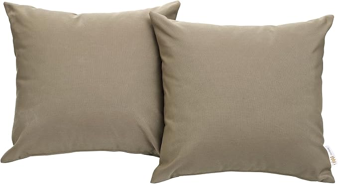 Modway Convene Outdoor Patio All-Weather Pillow in Mocha - Set of 2