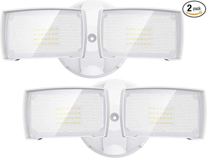 LEPOWER 2 Pack 28W 3000LM ‌LED Switch Controlled Security Light‌s ‌Outdoor‌ | LED Exterior Flood Lights Outdoor with 2 Heads, 5500K Daylight, IP65 Waterproof, Wet Location for Porch, Garden, Yard, Garage