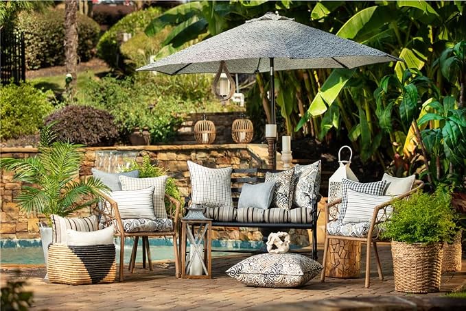 Pillow Perfect Tory Solid Indoor/Outdoor Large Lumbar Pillow Plush Fill, Weather and Fade Resistant, Large Lumbar - 16.5" x 24.5", Grey, 2 Count