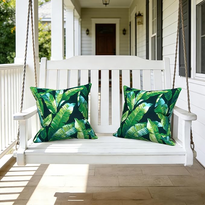LVTXIII Outdoor Throw Pillows, Decorative Throw Pillows with Inserts, 20"x20" Square Pillows for Bed, Couch, Sofa and Patio Furniture, Set of 2, Hanalei Lagoon