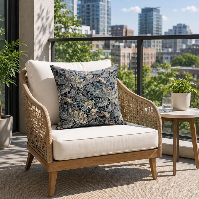 Outdoor/Indoor Decorative Throw Pillows 18×18 Inch | Pack of 2 Waterproof Decorative Throw Pillows with Inserts, Square Pillows for Bed, Couch, Sofa and Patio Furniture