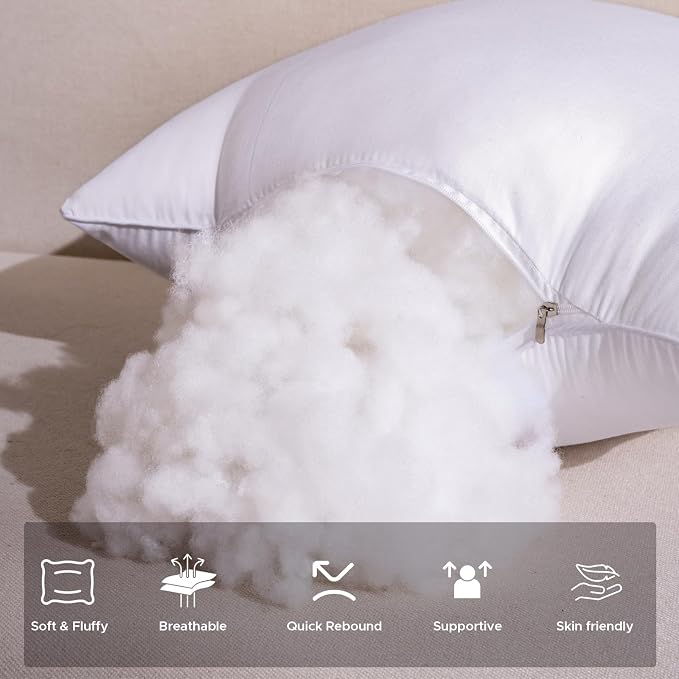 22x22 Outdoor Pillow Inserts Set of 4 Large Size Waterproof Square White DecorativeThrow Pillow Inserts for Indoor Couch Sofa Beds Cushions Outdoor Patio Furniture Cushions