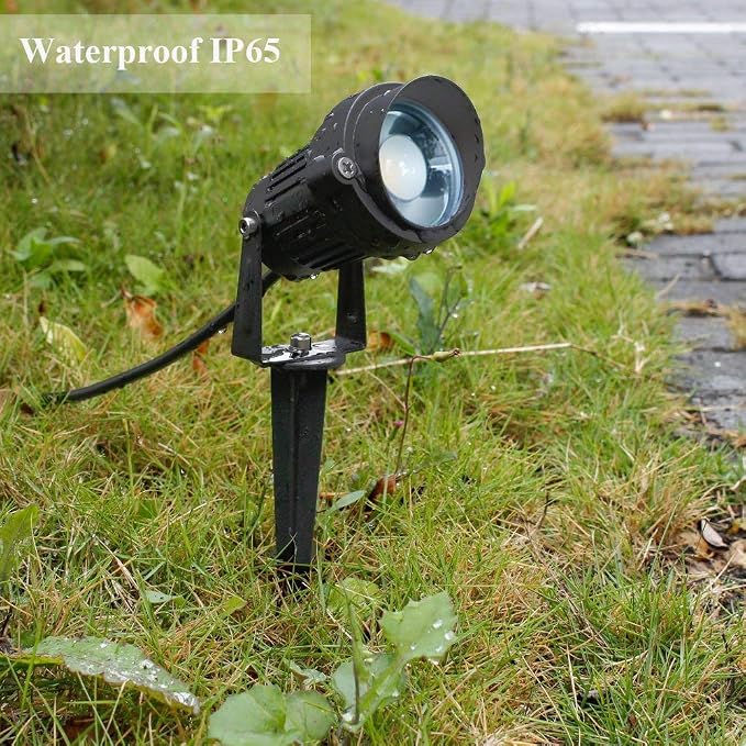8Pack 5W Low Voltage Landscape Lights with Connectors Outdoor Lighting 24V AC/DC Focusing Lens LED Landscape Spotlights,600LM Warm White Waterproof Outdoor Garden Yard Lights