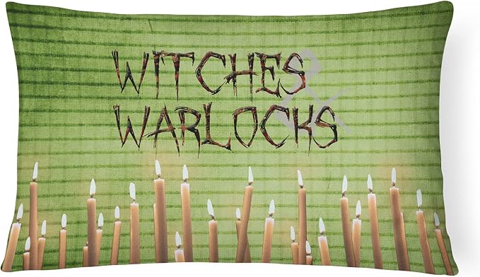 Caroline's Treasures SB3011PW1216 Witches and Warlocks Halloween Canvas Fabric Decorative Pillow 100% Machine Washable Pillow, Indoor or Outdoor Decorative Throw Pillow for Couch, Bed or Patio