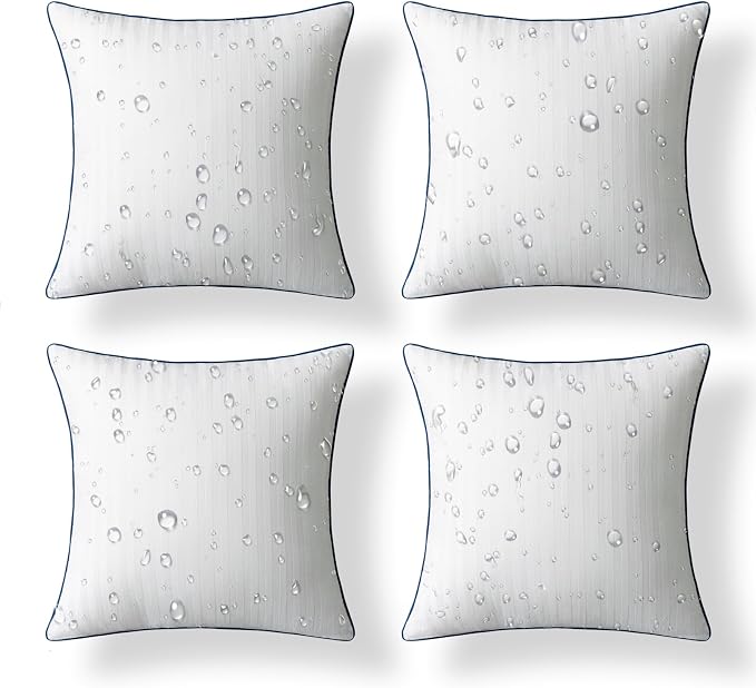 Phantoscope 18x18 Outdoor Pillow Inserts Outdoor Pillows Waterproof Striped | Water Resistant Outdoor Pillows for Patio Porch Furniture Indoor Decorative Throw Pillows Fillers Couch Sham Cushion Stuffer