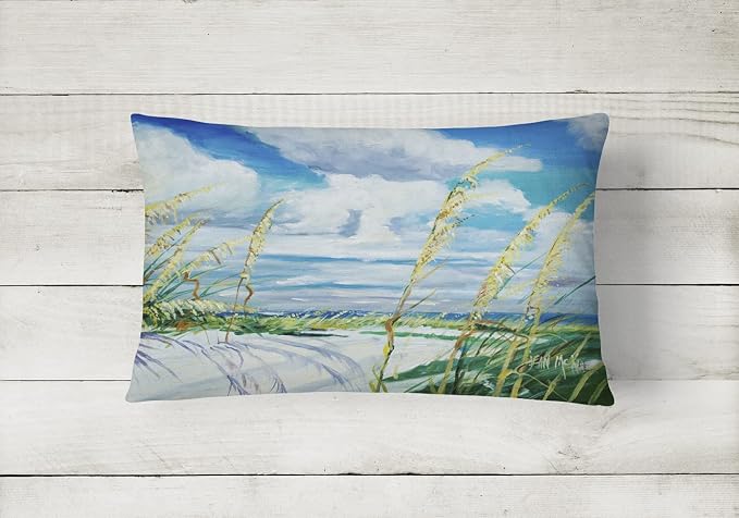 Caroline's Treasures JMK1123PW1216 Sea Oats Canvas Fabric Decorative Pillow Machine Washable, Indoor Outdoor Decorative Pillow for Couch, Bed or Patio, 12HX16W
