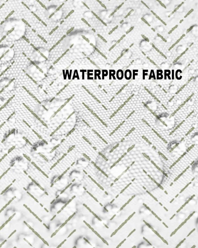 Sage Green Striped Outdoor Pillow Covers Waterproof,All Weather Cushion Case Set of 2 Lumbar Pillowcase for Sofa Couch Bed Decor Patio Furniture 20"x12" White Geometric Minimalist Boho Striped