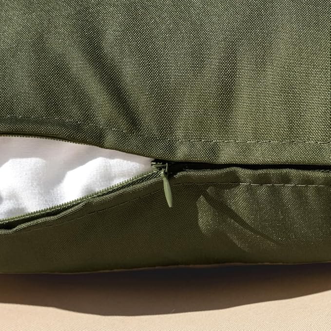 MIULEE Decorative Outdoor Waterproof Pillow Covers 16x16 Olive | Decorative Patio Furniture,Pack of 2,Accent Square Soild Throw Pillow Covers,Summer Garden Tent Couch Sofa