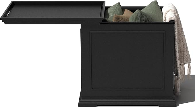 Veradek Brixton Tray Table - 2-in-1 Outdoor Side Table with Storage and Tray for Patio/Porch | Durable All-Weather Resistant | Classic & Functional