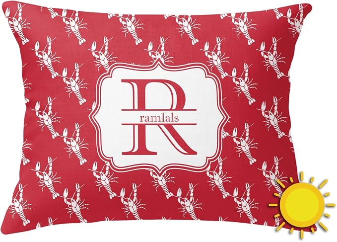 Personalized Crawfish Outdoor Throw Pillow (Rectangular)