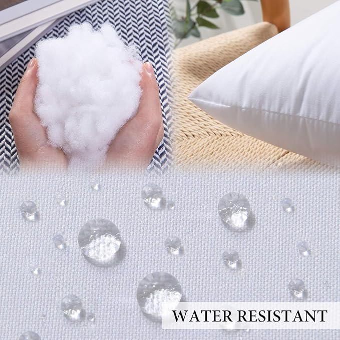 MIULEE Pack of 2 Decorative Outdoor Waterproof Pillow Covers 18x18 Inch Yellow Bundle Pack of 4 18x18 Outdoor Pillow Inserts
