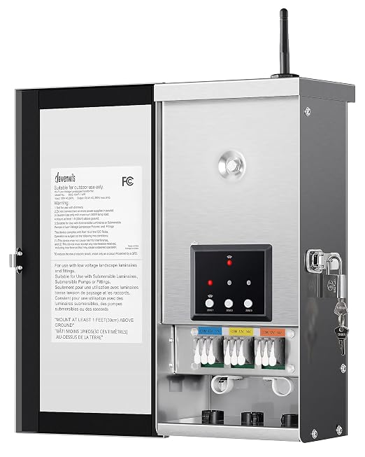 DEWENWILS 300W Wi-Fi Low Voltage Landscape Transformer 2.4GHz ONLY | 3 Zones, 120V AC to 12V/14V AC, Landscape Lighting Transformer for Low-Voltage Landscape/Hallway/Stairwell Lights