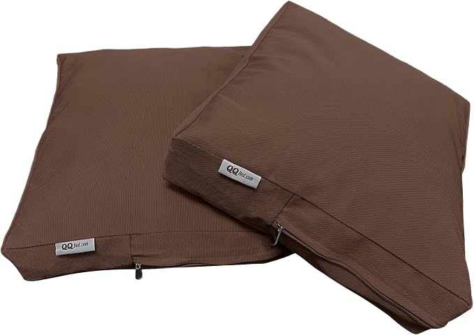 2 Pack 24X22 Inch Outdoor Back Cushion Memory Foam Pillows with Waterproof Internal Cover for Patio Furniture, Sofa, Loveseat, Deep Seat Chair - Brown Color