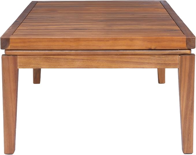 Christopher Knight Home Enya Outdoor Coffee Table, Acacia Wood Accent Table with Slatted Panel Design, Modern Patio Table for Garden Balcony, Low-Profile Table for Patio Furniture Set, Teak