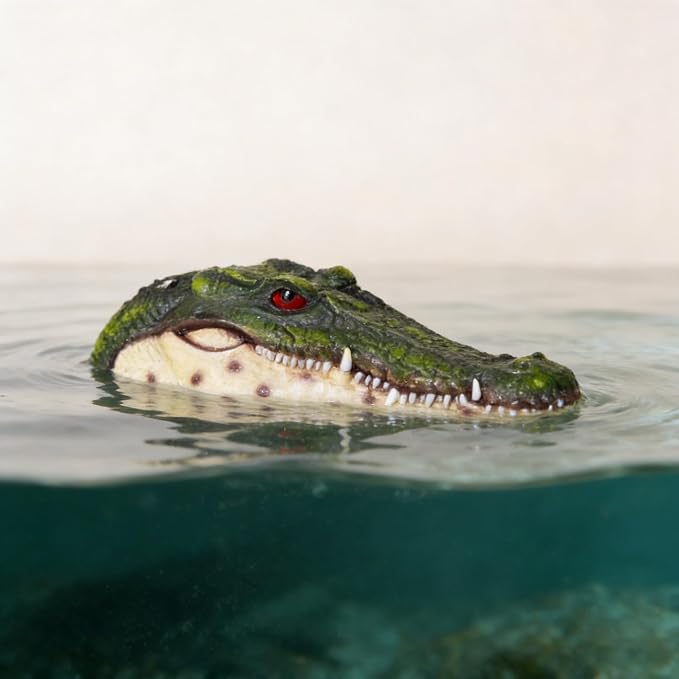 Pond Floating Alligator Head Decoy, Pools Float Fake Gator Head Duck Detterent Crocodile Head Decoy for Koi Garden Yard Decoration Swimming Pool Animal Protector