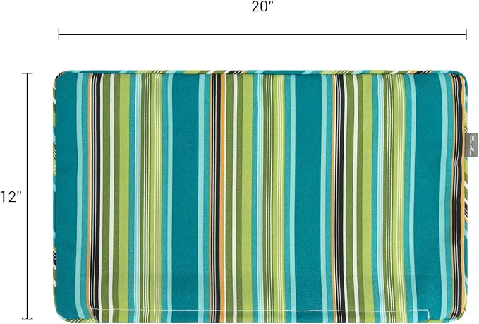 Waterproof Outdoor Lumbar Pillow Covers Set of 2,Home Decor for Garden Patio Furniture,Couch,Sofa 12"x20" Inch Decorative Pillows Cover Only,NO Insert(Green Stripe)