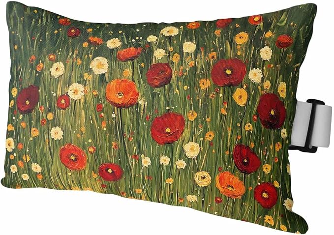 Pack of 2 Outdoor Lumbar Cushions with Inserts, Spring Flowers Oil Painting Texture Waterproof Fluffy Fade Body Pillows, Patio Furniture Pillow for Home Balcony Garden Decor 11x16IN