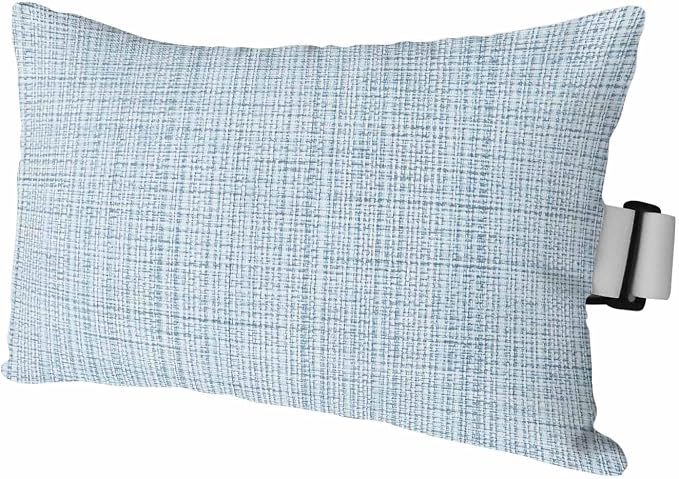 Outdoor Lumbar Pillow Set of 1, Misty Blue Rustic Waterproof Beach Headrest Pillow with Inserts, Vintage Farmhouse Blue Solid Color Recliner Throw Pillows for Patio Furniture, 12 x 20