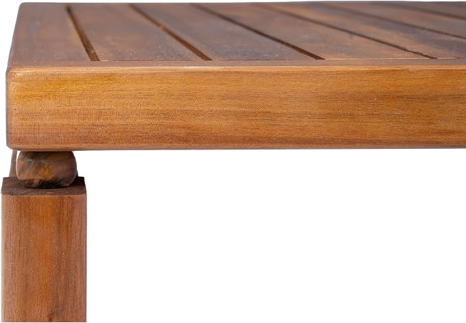 Christopher Knight Home Enya Outdoor Coffee Table, Acacia Wood Accent Table with Slatted Panel Design, Modern Patio Table for Garden Balcony, Low-Profile Table for Patio Furniture Set, Teak