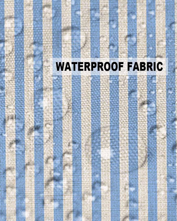 Outdoor Waterproof Throw Pillow Covers Set of 2 Blue Stripes Pillowcases 20x20 Inches Linen Classic Vertical Striped Patio Decorative Pillows Cushion Case Patio Pillows for Couch Bed Chair Garden