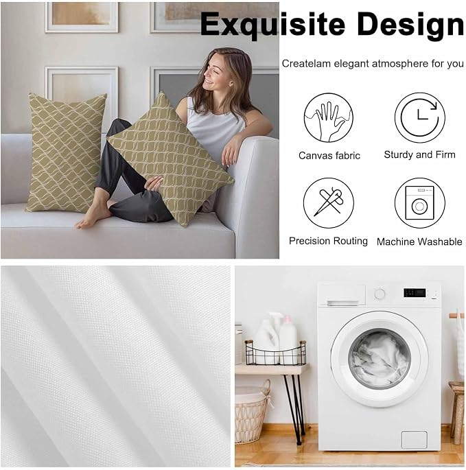 Brown Stripes Outdoor Pillow Covers 20x12 Inch Lumbar Pillow Covers Set of 2 Waterproof Decorative Throw Pillow Cases Simple Geometric Modern Monochrome Cushion Covers for Patio Furniture Garden Couch
