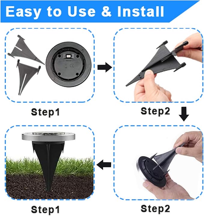 4.6 Inch Diameter Solar Ground Lights, Waterproof Solar Garden Lights, Outdoor Garden Waterproof Bright in-Ground Light, Landscape Lighting for Pathway,Yard,Lawn,Patio,Walkway (16 Pack Warm Light)