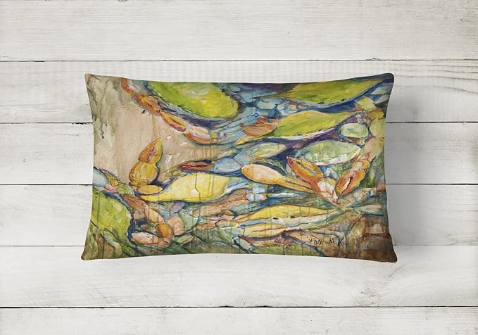 Caroline's Treasures JMK1102PW1216 Jubilee Blue Crab Canvas Fabric Decorative Pillow Machine Washable, Indoor Outdoor Decorative Pillow for Couch, Bed or Patio, 12HX16W