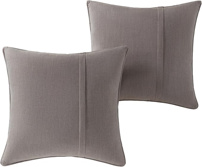 Greendale Home Fashions Sunbrella 20'' Square Outdoor Throw Pillow with Removable Cover (Set of 2), Cast Shale
