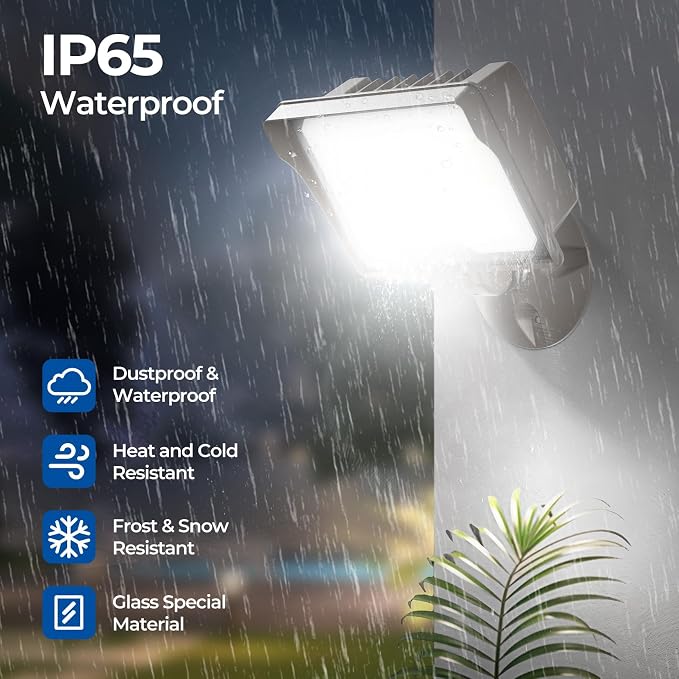 CINOTON 55W 7700LM LED Flood Lights Outdoor, 3CCT, ETL Listed, 4 Pack | IP65 Waterproof Security Wall Pack with 180°Knuckle, Dusk to Dawn 120V Aluminum Fixture for Warehouse Patio Porch Garage