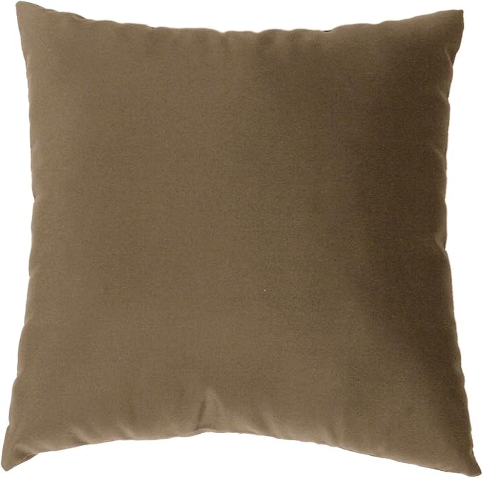 Cushion Source 17" x 17" Sunbrella Throw Pillow, Indoor/Outdoor Decorative Pillow, Fade and Water Resistant, Sunbrella Cocoa