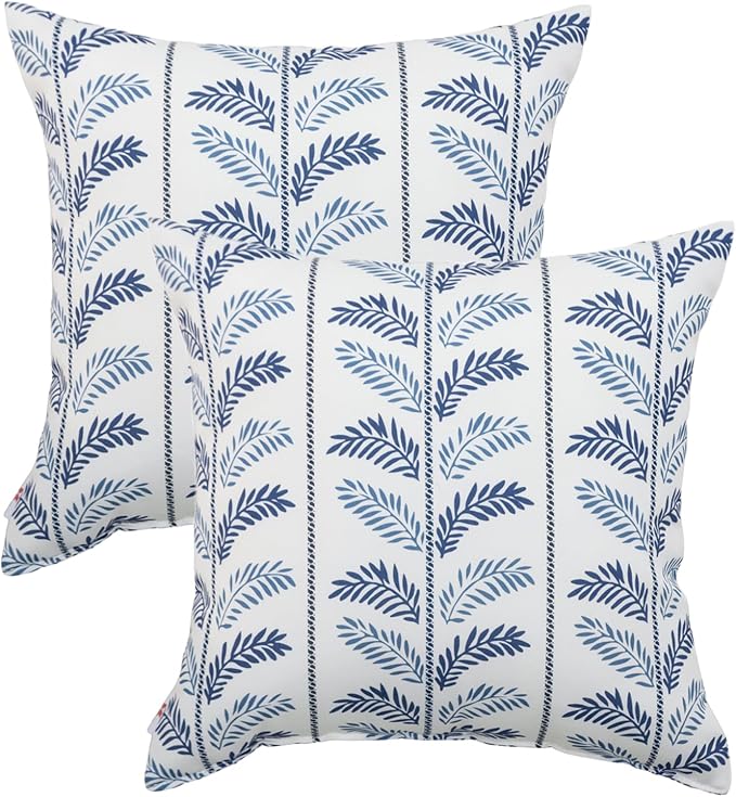 Outdoor Pillows 18"x18" Waterproof Decorative Pillows with Inserts | Set of 2 Fade Resistant Patio Throw Pillows for Garden Porch Couch and Patio Furniture