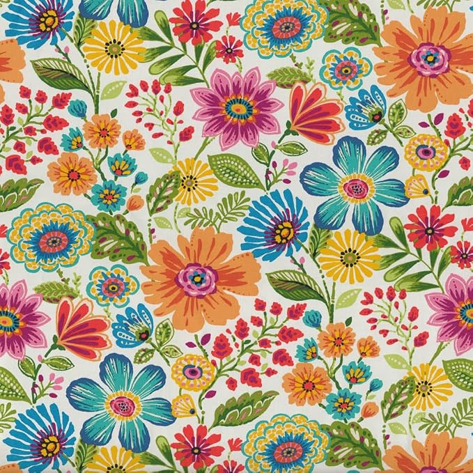 Pillow Perfect Bright Floral Indoor/Outdoor Throw Pillows, 2 Count, Lumbar - 11.5" x 18.5", Blue/Purple Gregoire