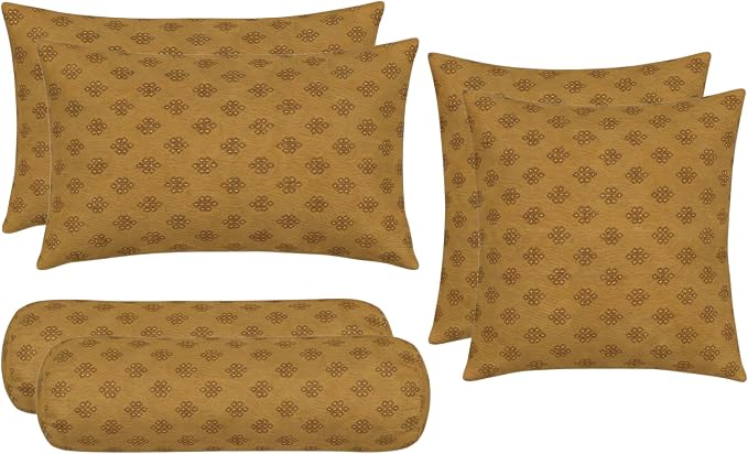 RSH DECOR: 6-Pack Pillow Set | Sunbrella Performance Fabric |Water & Fade-Resistant| 17" Square, 20"x12" Lumbar, 20"x6" Neck Roll | Outdoor Pillows for Patio Furniture | Made in USA (Trinket Teak)