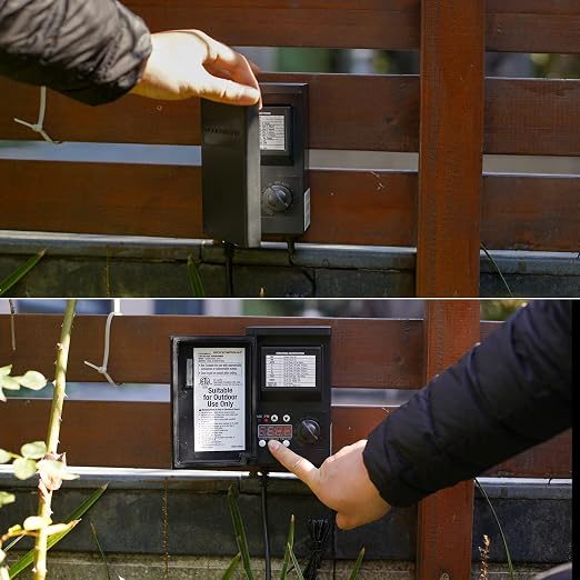 45W Low Voltage Transformer Landscape Lighting Transformer for Low Voltage Landscape Lights with Photo Sensor Timer Function 9920-9045-01
