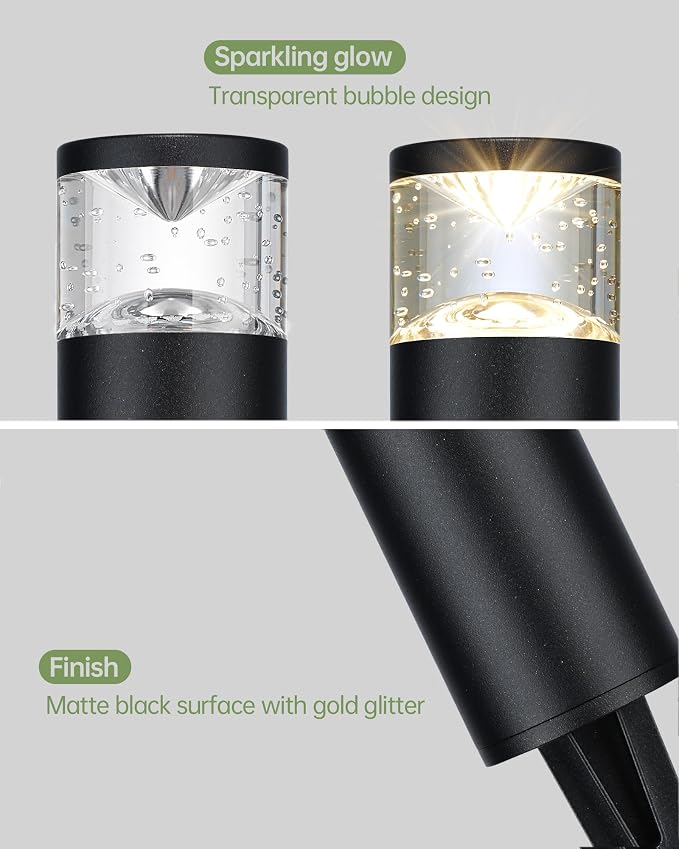 LITFIT 6Pack Low Voltage Bollard Landscape Lights, 12V Aluminum Path Light | 5W 3000K Warm White Electric Outdoor Garden Light with Connectors, 50000H Waterproof Wired LED Lawn Walkway Light, ETL Listed