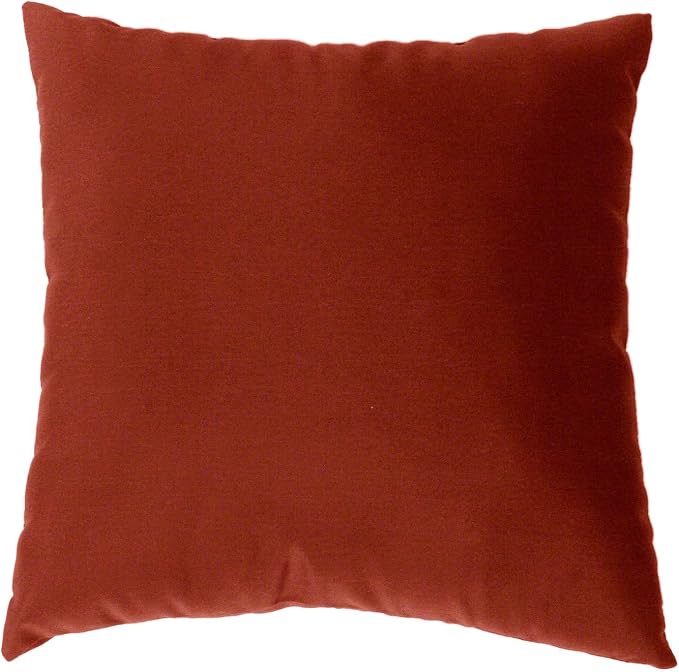 Cushion Source 17" x 17" Sunbrella Throw Pillow, Indoor/Outdoor Decorative Pillow, Fade and Water Resistant, Sunbrella Terracotta