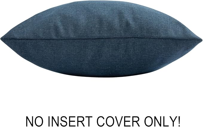 FUNHOME Waterproof Outdoor Throw Pillow Covers Set of 2,Home Decor for Garden Patio Furniture,Couch,Sofa 18 x18 Inch Decorative Pillows Cover Only,NO Insert(Denim Blue)