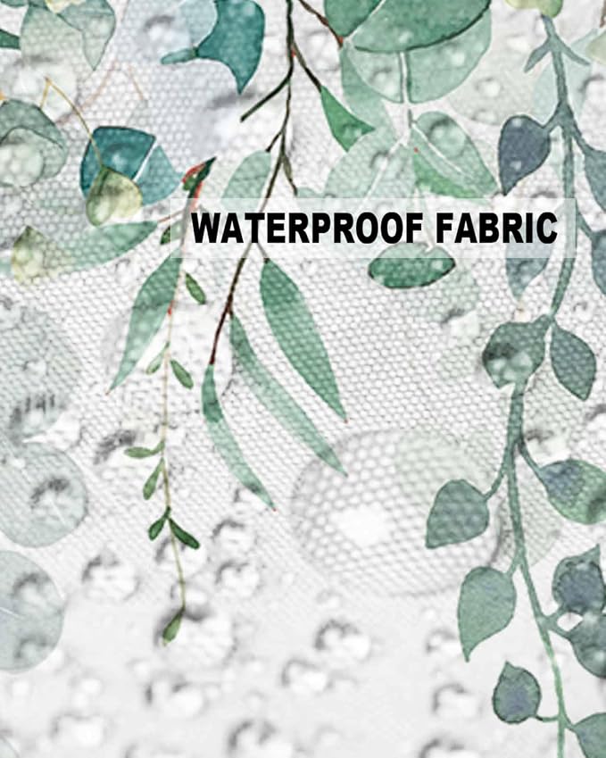 Eucalyptus Leaves Outdoor Pillow Covers Pack of 2, Watercolor Green Plants Waterproof Pillow Covers Seasonal Spring Summer Throw Pillowcase for Patio Funiture Garden Tent, 24 x 24 inch