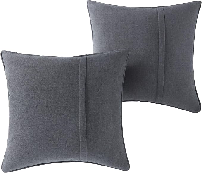 Greendale Home Fashions Sunbrella 20'' Square Outdoor Throw Pillow with Removable Cover (Set of 2), Cast Slate