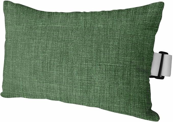 Outdoor Pillow for Chaise Lounge Chair Green Rustic Vintage Burlap Texture Outdoor Pillows Waterproof with Adjustable Strap Headrest Lumbar Pillows for Garden Patio Furniture 1 Pack 12" x 20"