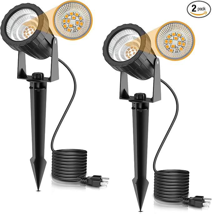L LOHAS LED 12W Dusk to Dawn Outdoor Spotlight Landscape Light 2 Pack | 12W Outdoor Spotlight with Automatic Lighting Control, Landscape Flood Light for Yard, Garden, House and Outdoor Areas