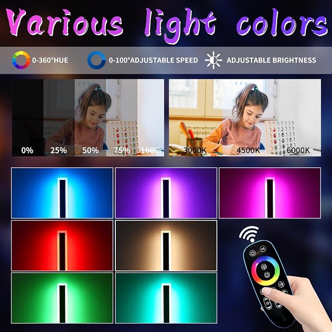 39inch Modern Long Wall lights Outdoor, 10 Colour Variations Dimmable Wall Mount Lights Fixtures, IP65 Waterproof 3000K-6000K Multicolor LED Exterior Wall Sconce for House, Yard, Patio, Porch