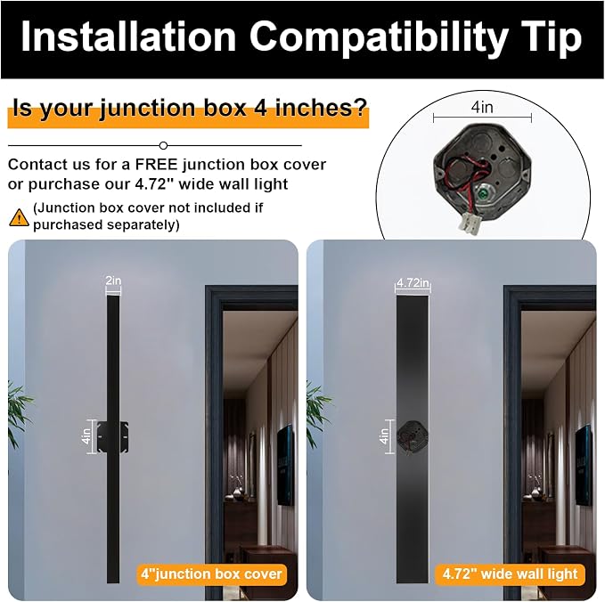 AioTio Modern Outdoor Wall Light for House,2pack 23.6inch Black LED Exterior Wall Sconces Lighting Fixtures, Outdoor Porch Light Fixture 3000K Long Linear Wall Light Outside Lighting for Patio