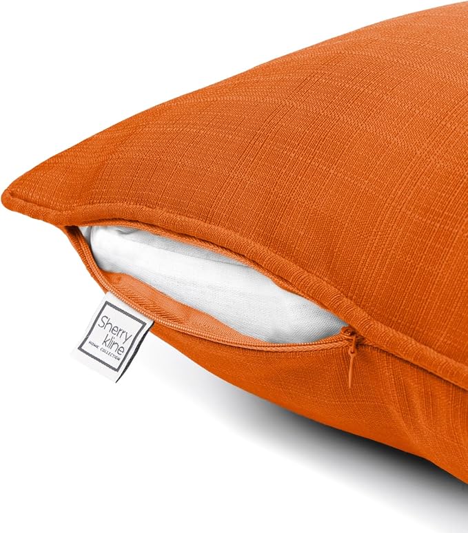 Sherry Kline Sunrise Indoor/Outdoor Rectangle (Boudoir) Corded Edge Filled Pillow Cayenne 13"x18" Set of 2