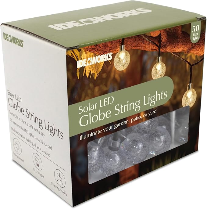 Ideaworks Solar LED Globe String Lights (50 LED Lights)