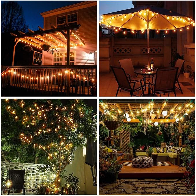 Metaku Globe String Lights Battery Operated Fairy Light 26ft 60LED & Remote | Waterproof Indoor Outdoor Hanging String Lights Decorative Christmas Lights for Home Party Patio Garden Classroom Wedding