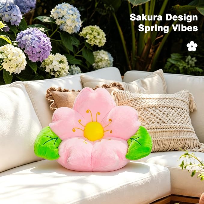 LANPU Sakura Outdoor Cushion, Plush Floral Pillow for Patio Furniture | Soft decorative pillow for balconies, sofas and porches. Adds floral charm to indoor and outdoor living spaces.