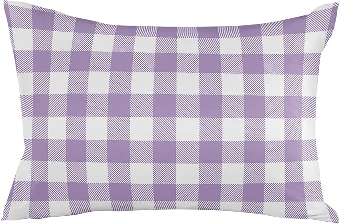 Outdoor Waterproof Throw Pillow Covers Set of 2 Purple Buffalo Check Plaid Lumbar Pillowcases 20x12 Inches Farmhouse Style Patio Decorative Pillows Cushion Case Patio Pillows for Couch Bed Garden