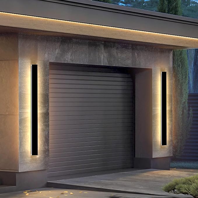 47 Inch Modern Outdoor Wall Lights Long Exterior Wall Light Sconce Outside Porch Wall Light 3000K IP65 Waterproof Exterior Light Fixtures Wall Mount for House Garage